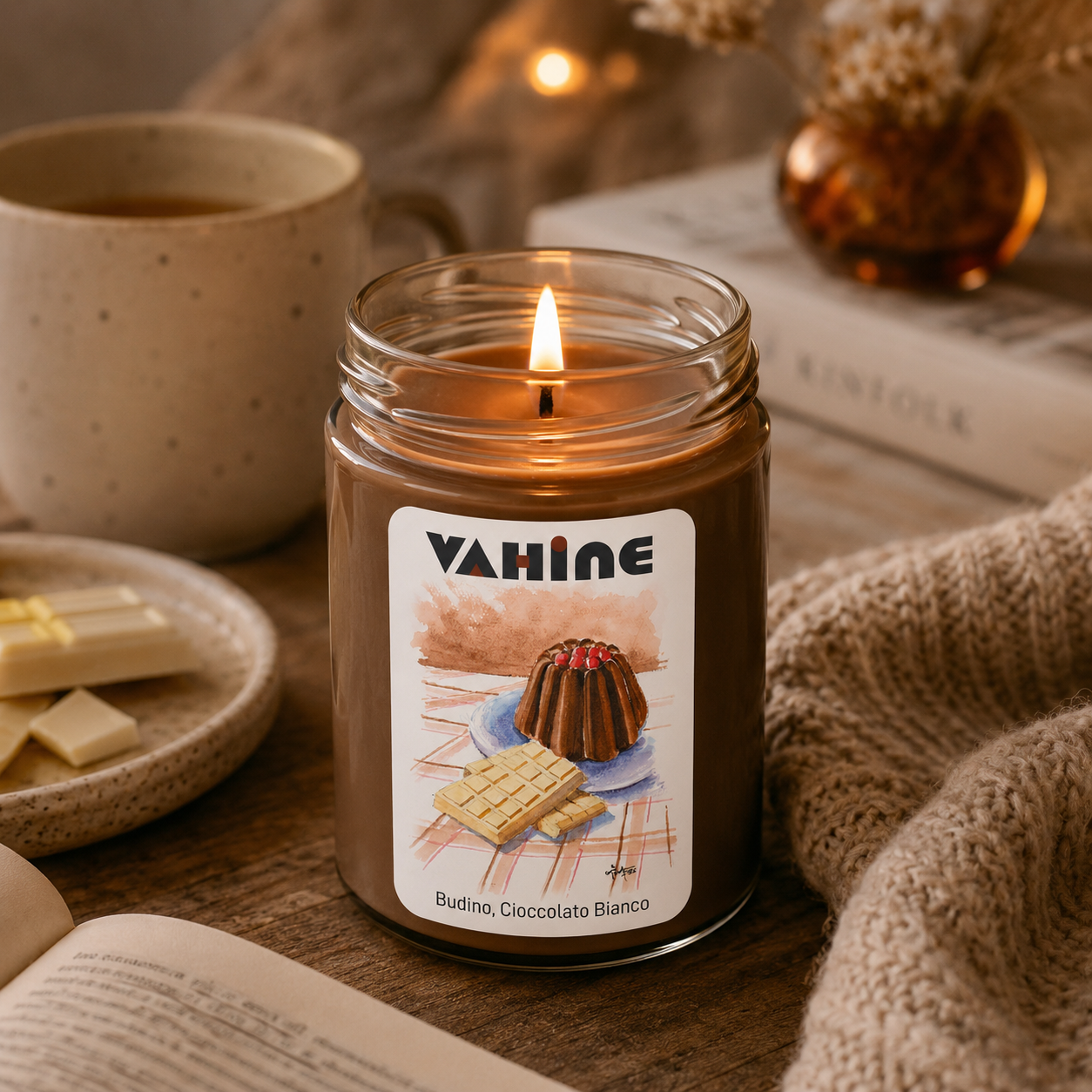 VAHINE Budino e Cioccolato bianco 275g - candela profumata