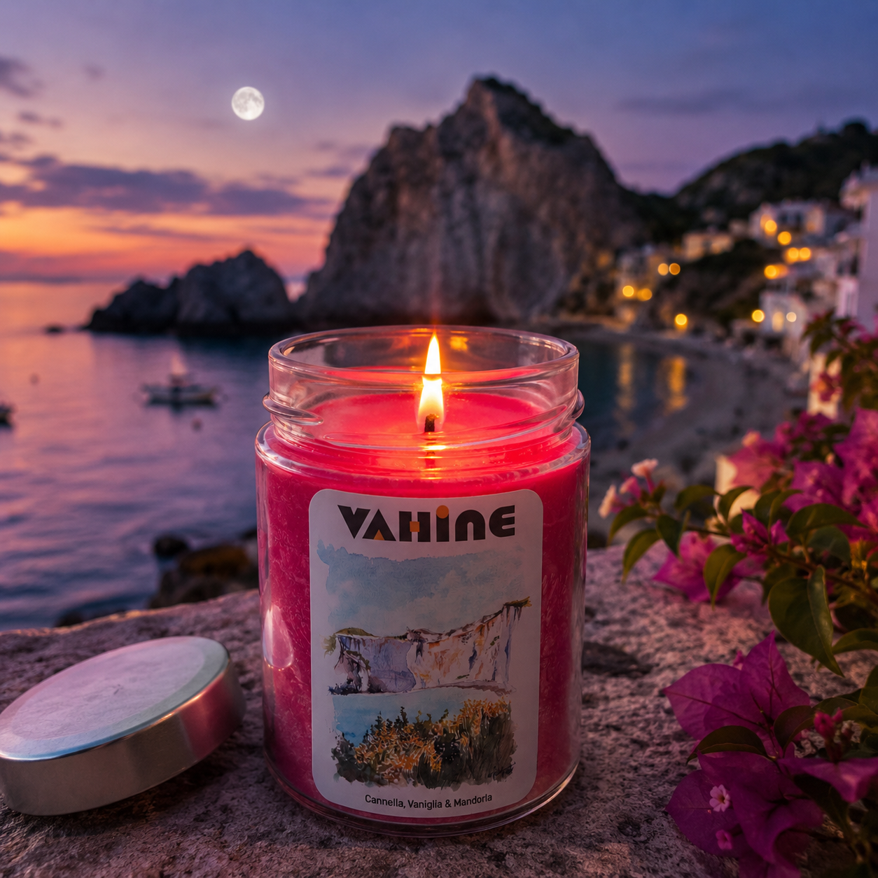 VAHINE Chiaia di Luna Cannella, Vaniglia e Mandorla 275g - candela profumata