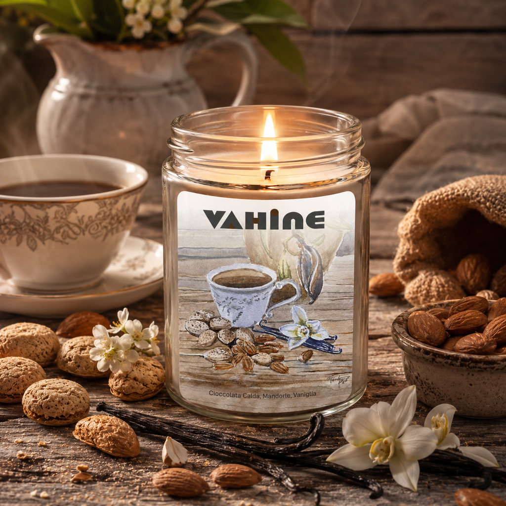 VAHINE Cioccolata calda, Vaniglia e Mandorle 275g - candela profumata