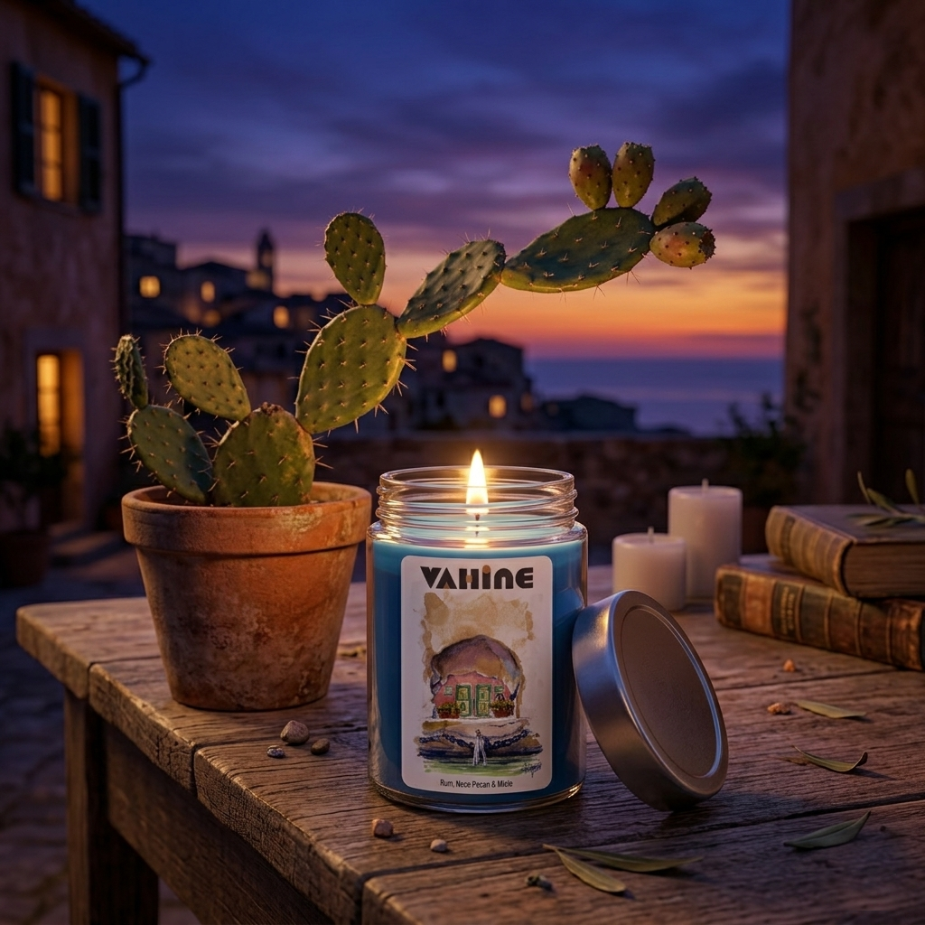 VAHINE Grotta Rum, Noce Pecan & Miele 275g - candela profumata