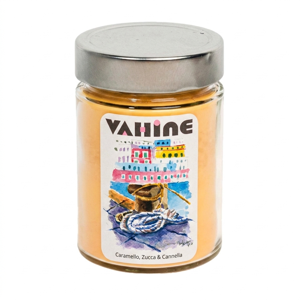 VAHINE L'Approdo Caramello, Zucca & Cannella 275g - candela profumata