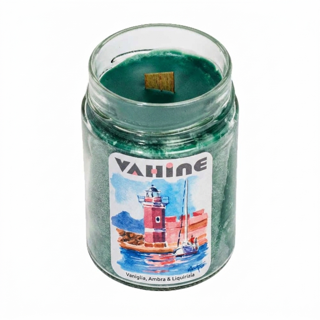 VAHINE Lanternino Vaniglia, Ambra & Liquirizia 275g - candela profumata