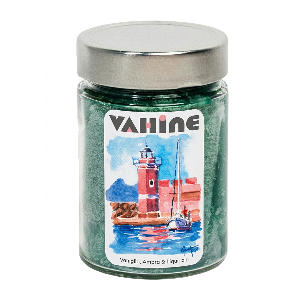 VAHINE Lanternino Vaniglia, Ambra & Liquirizia 275g - candela profumata