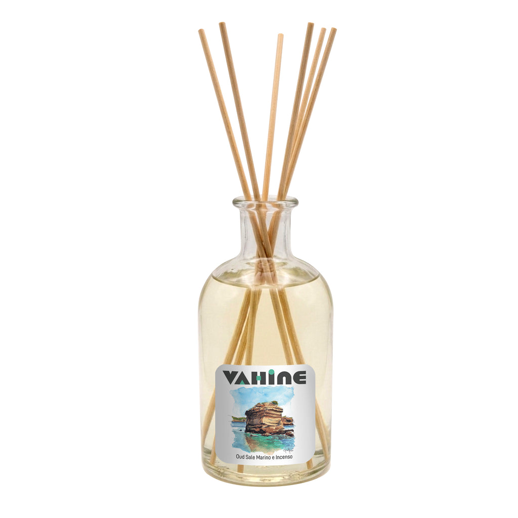 VAHINE Nave di Terra Oud, Sale Marino & Incenso 250ml - profumatore ambiente con bastoncini