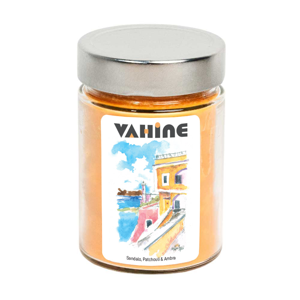 VAHINE Rampe Marine Sandalo, Patchouli & Ambra 275g - candela profumata