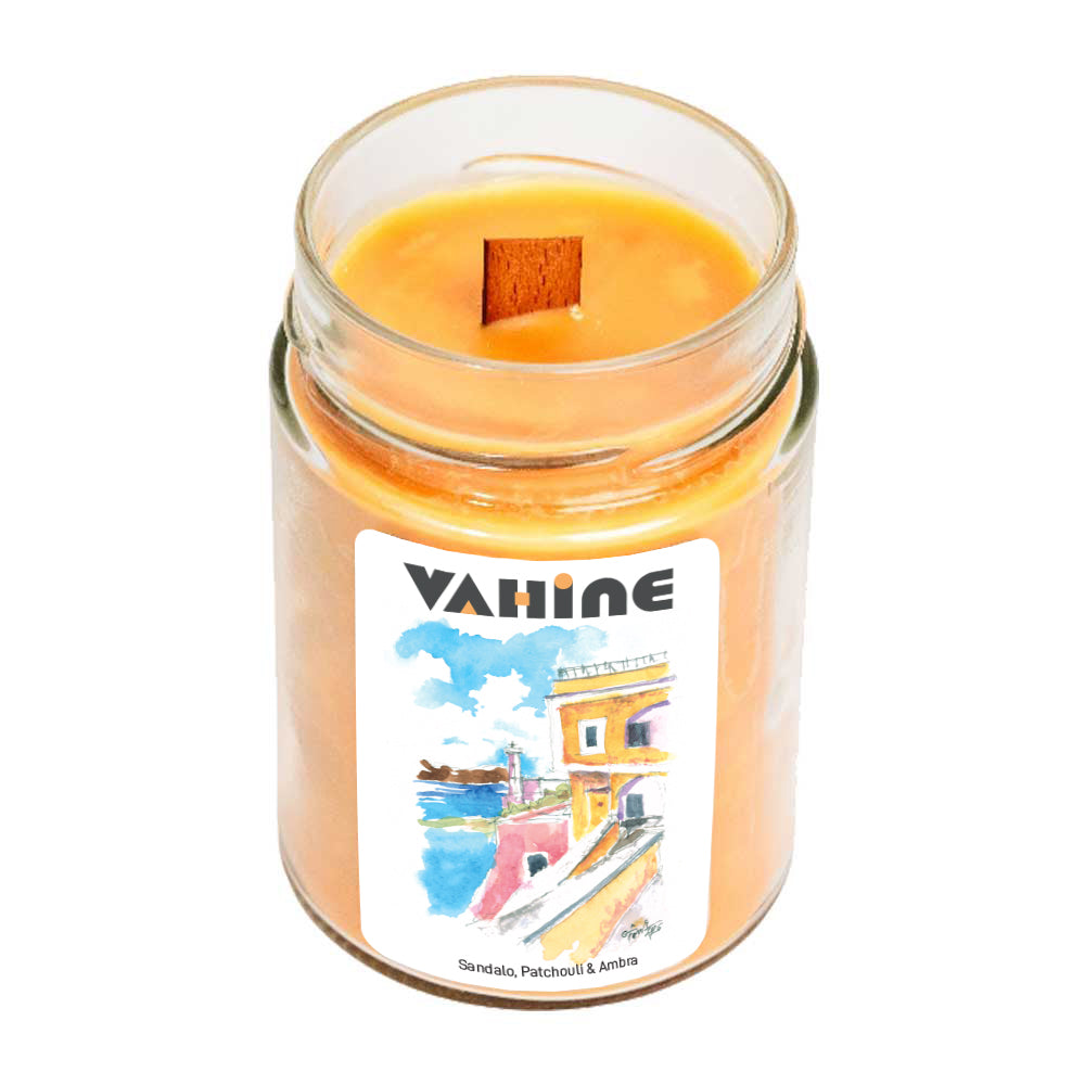 VAHINE Rampe Marine Sandalo, Patchouli & Ambra 275g - candela profumata