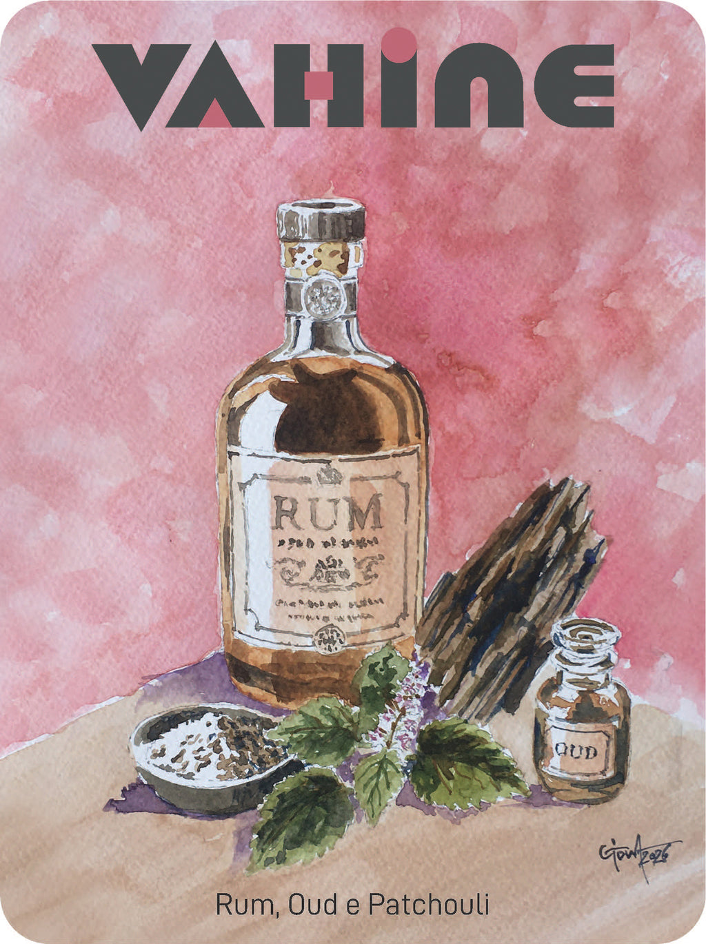 VAHINE Rum, Oud, Patchouli 275g - candela profumata