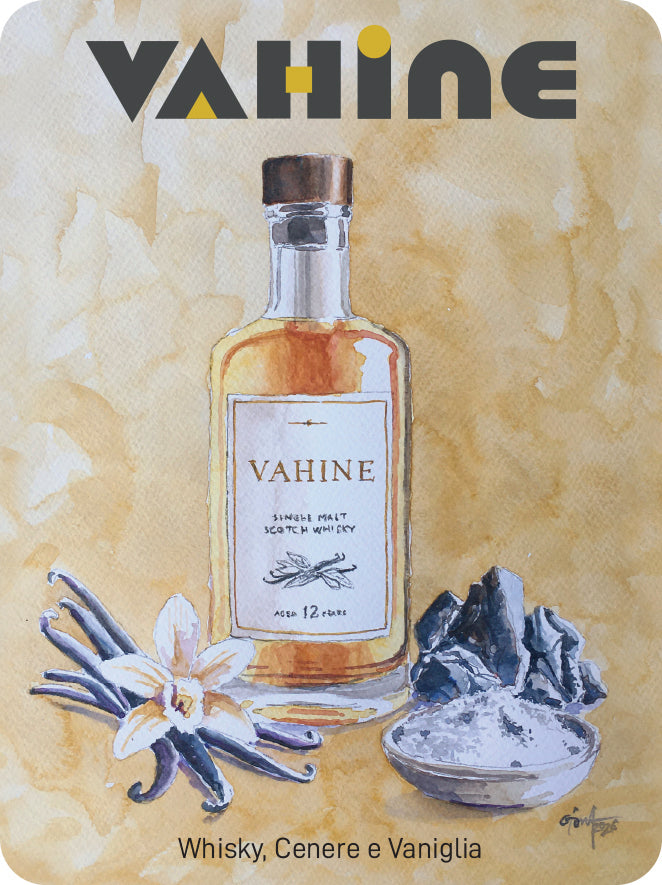 VAHINE Whisky, Cenere, Vaniglia 275g - candela profumata