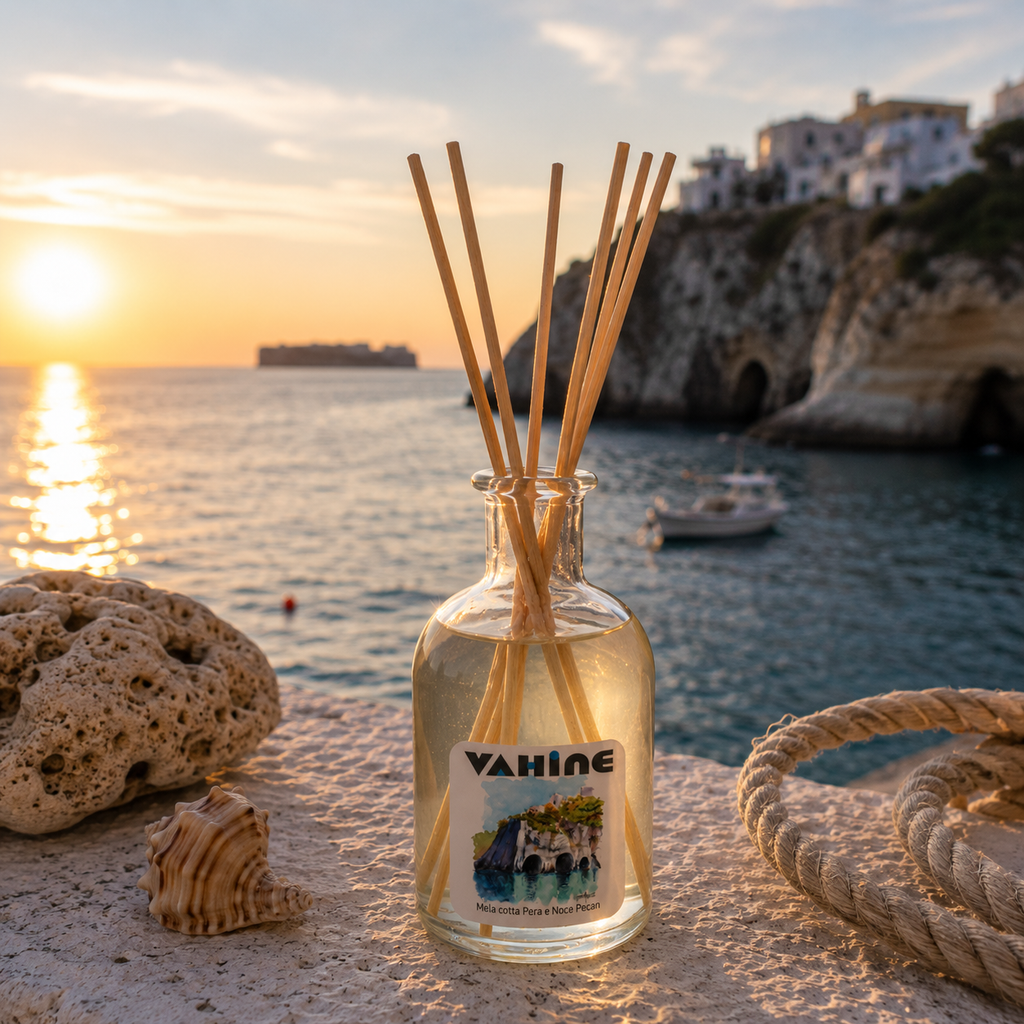 VAHINE Grotte di Pilato Mela Cotta, Pera &amp; Noce Pecan - &nbsp;profumatore ambiente con bastoncini