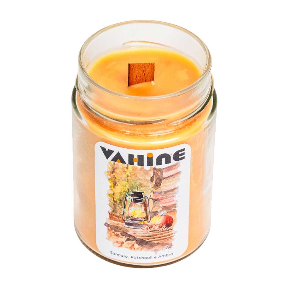 VAHINE Lanterne d'Irlanda Sandalo, Patchouli & Ambra 275g - candela profumata