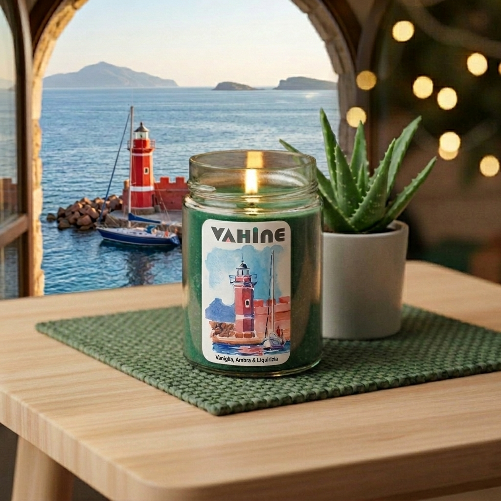 VAHINE Lanternino Vaniglia, Ambra & Liquirizia 275g - candela profumata