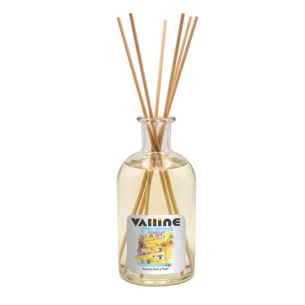 VAHINE Le Rampe Rum, Arancia & Pepe Nero 250ml - profumatore ambiente con bastoncini