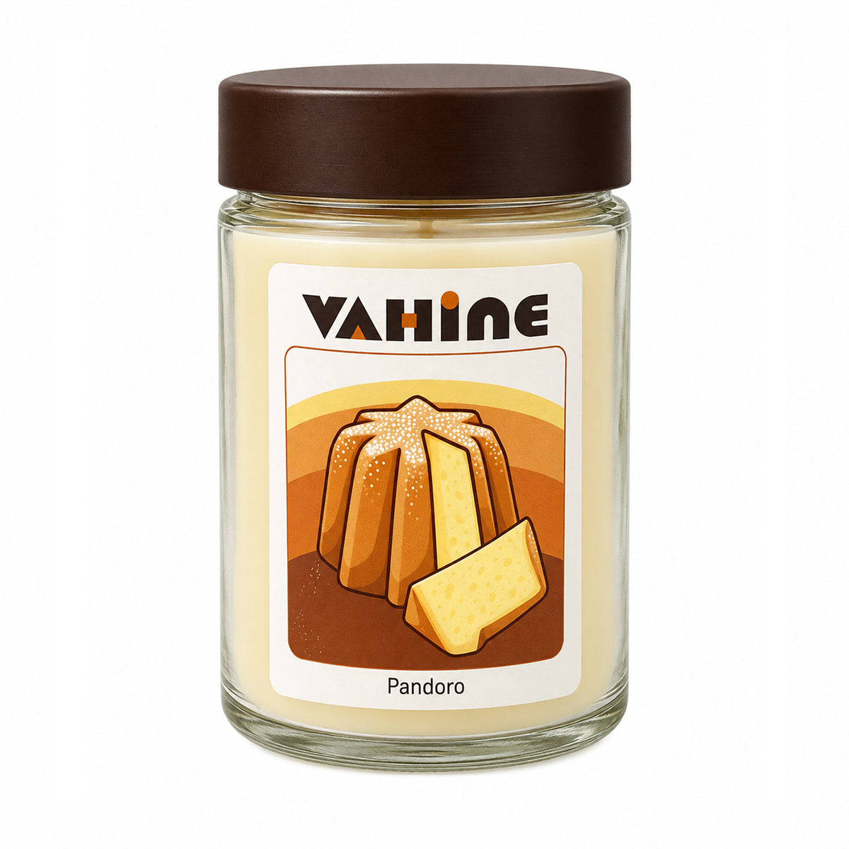 VAHINE "Pandoro" 275g - candela profumata con stoppino in legno