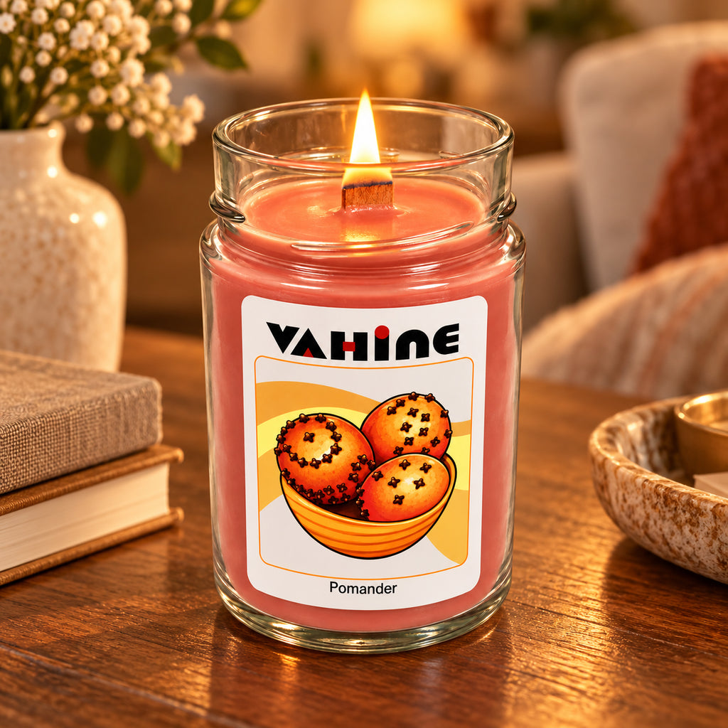 VAHINE "Pomander" 275g - candela profumata con stoppino in legno