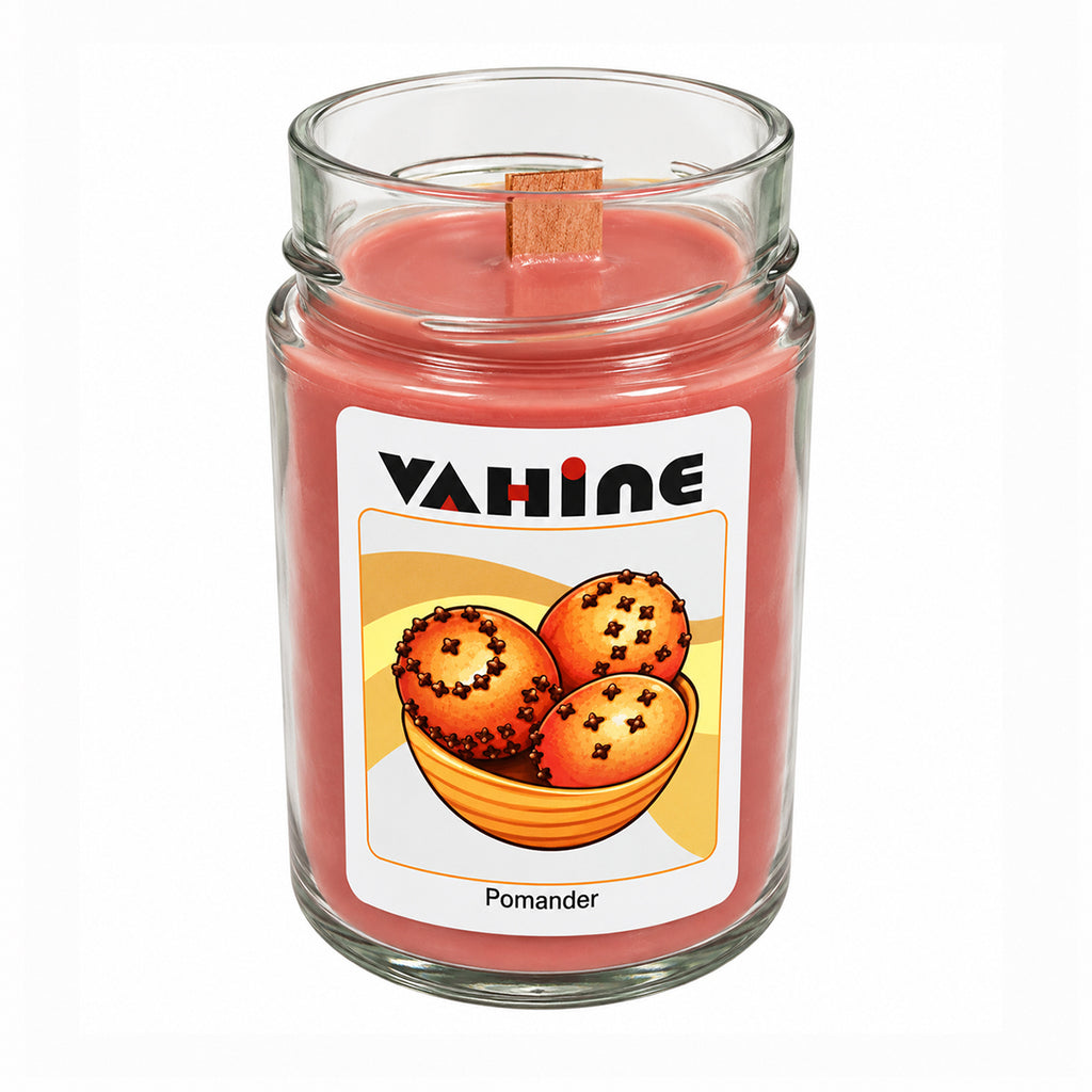 VAHINE "Pomander" 275g - candela profumata con stoppino in legno