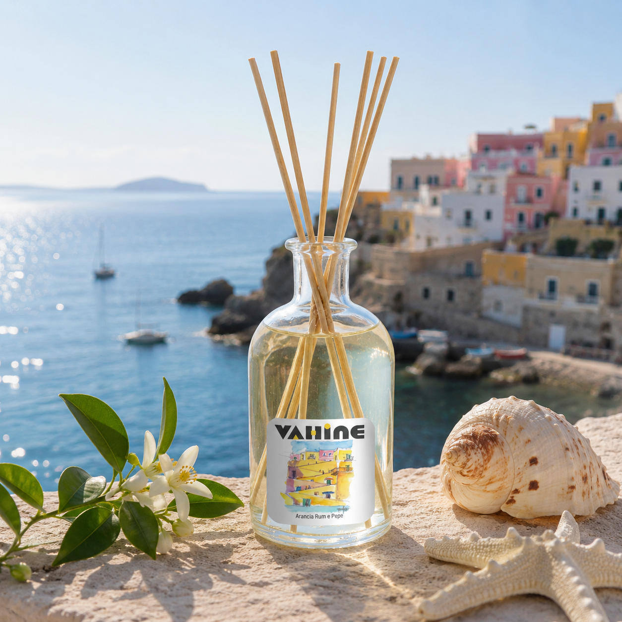 VAHINE Le Rampe Rum, Arancia & Pepe Nero 250ml - profumatore ambiente con bastoncini