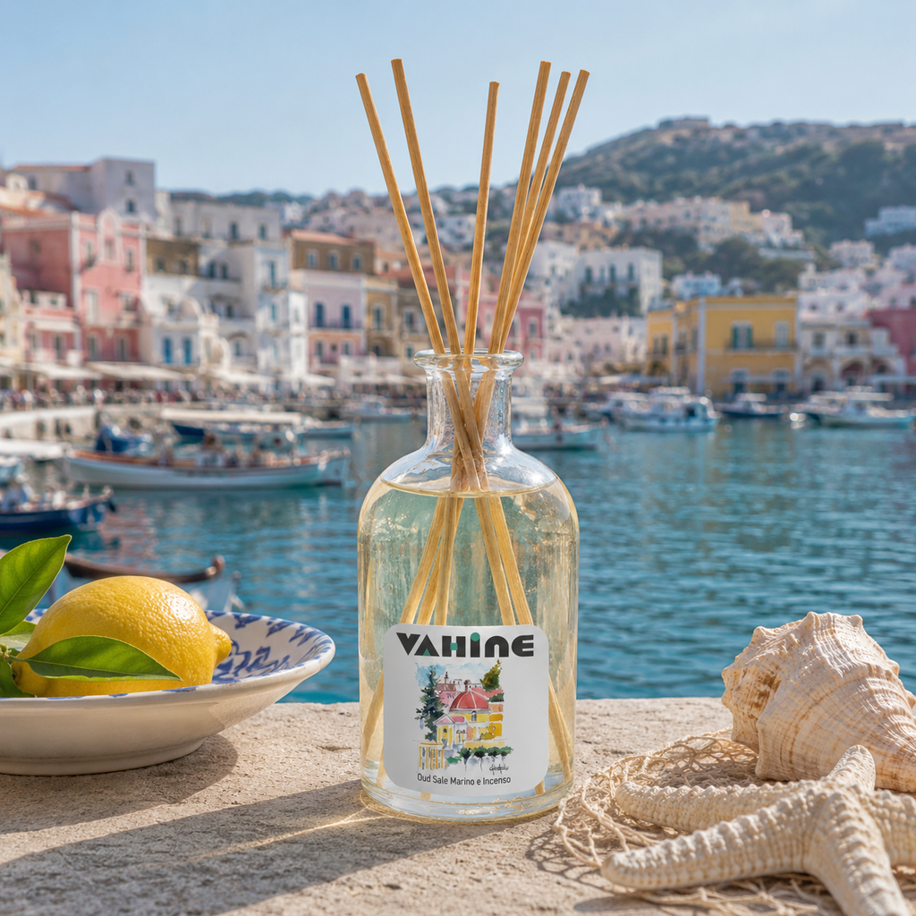 VAHINE S. Silverio &amp; Domitilla Oud, Sale Marino &amp; Incenso 250ml - profumatore ambiente con bastoncini