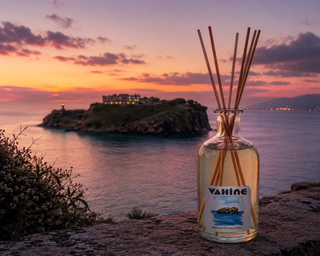 VAHINE Santo Stefano Mela Cotta, Pera & Noce Pecan" 250ml - profumatore ambiente con bastoncini