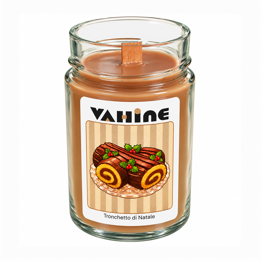 VAHINE "Tronchetto di Natale" 275g - candela profumata con stoppino in legno