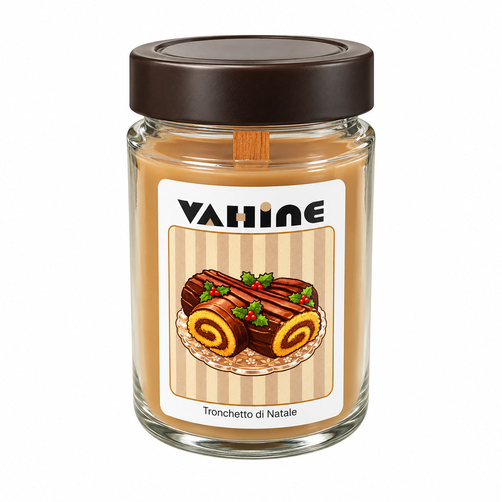 VAHINE "Tronchetto di Natale" 275g - candela profumata con stoppino in legno