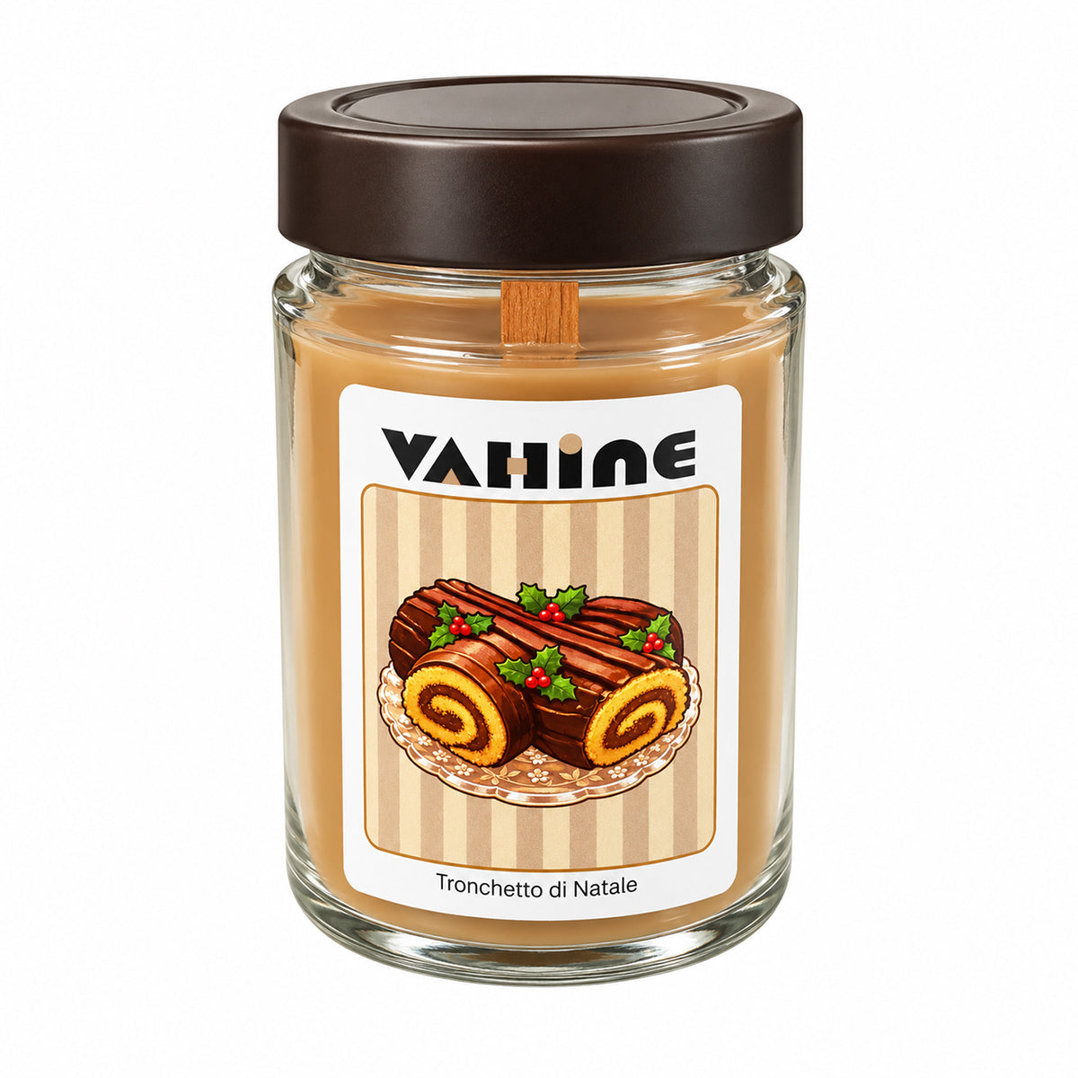 VAHINE "Tronchetto di Natale" 275g - candela profumata con stoppino in legno